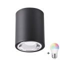 Faretto LED RGBW dimmerabile JUPITER 1xE27/6,5W/230V 2700-6500K Wi-Fi Ø 9,8 cm nero