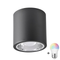 Faretto LED RGBW dimmerabile JUPITER 1xE27/6,5W/230V 2700-6500K Wi‑Fi Ø 13 cm nero