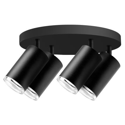 Faretto da bagno dimmerabile LED RGBW TURYN 4xGU10/4,8W/230V 3000K IP44 nero + telecomando