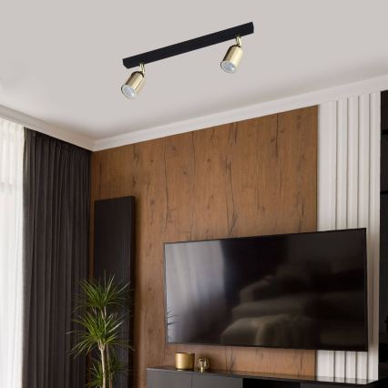 Faretto LED RGBW dimmerabile TOP 2xGU10/6,5W/230V 2700-6500K nero/oro