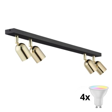 Faretto LED RGBW dimmerabile TOP 4xGU10/6,5W/230V 2700-6500K nero/oro