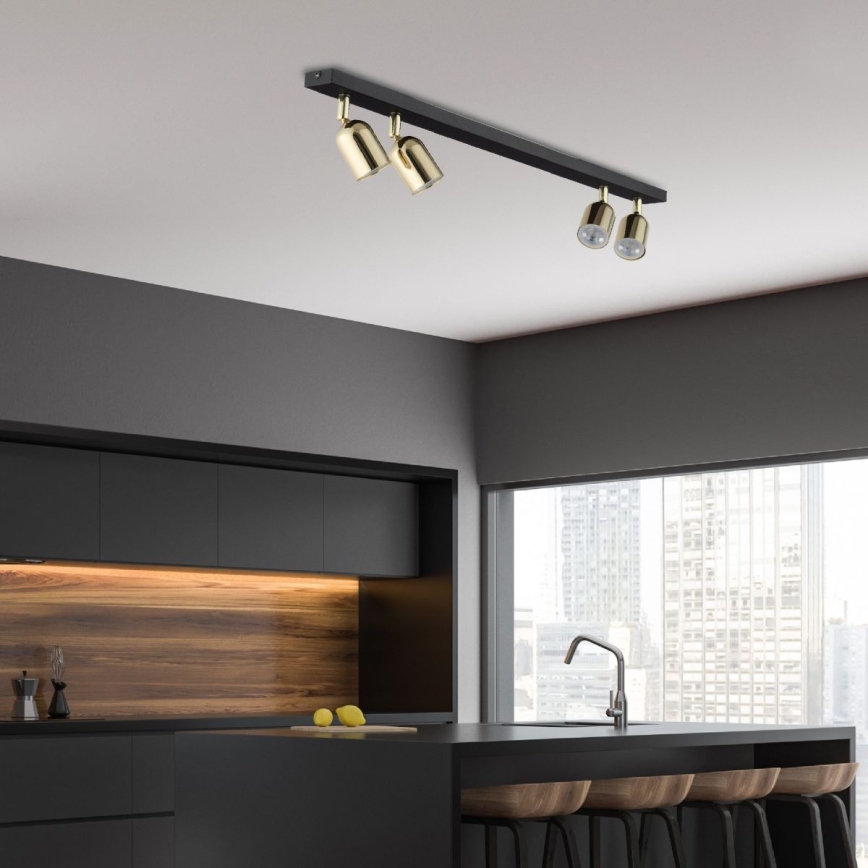Faretto LED RGBW dimmerabile TOP 4xGU10/6,5W/230V 2700-6500K nero/oro