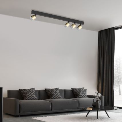 Faretto LED RGBW dimmerabile TOP 4xGU10/6,5W/230V 2700-6500K nero/oro