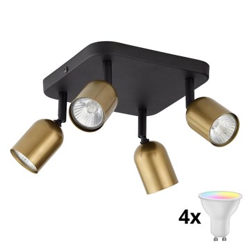 Faretto LED RGBW dimmerabile TOP 4xGU10/6,5W/230V 2700-6500K oro/nero