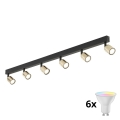 Faretto LED RGBW dimmerabile TOP 6xGU10/6,5W/230V 2700-6500K nero/oro