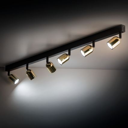 Faretto LED RGBW dimmerabile TOP 6xGU10/6,5W/230V 2700-6500K nero/oro