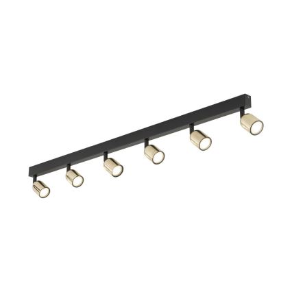 Faretto LED RGBW dimmerabile TOP 6xGU10/6,5W/230V 2700-6500K nero/oro