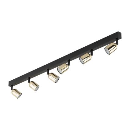 Faretto LED RGBW dimmerabile TOP 6xGU10/6,5W/230V 2700-6500K nero/oro