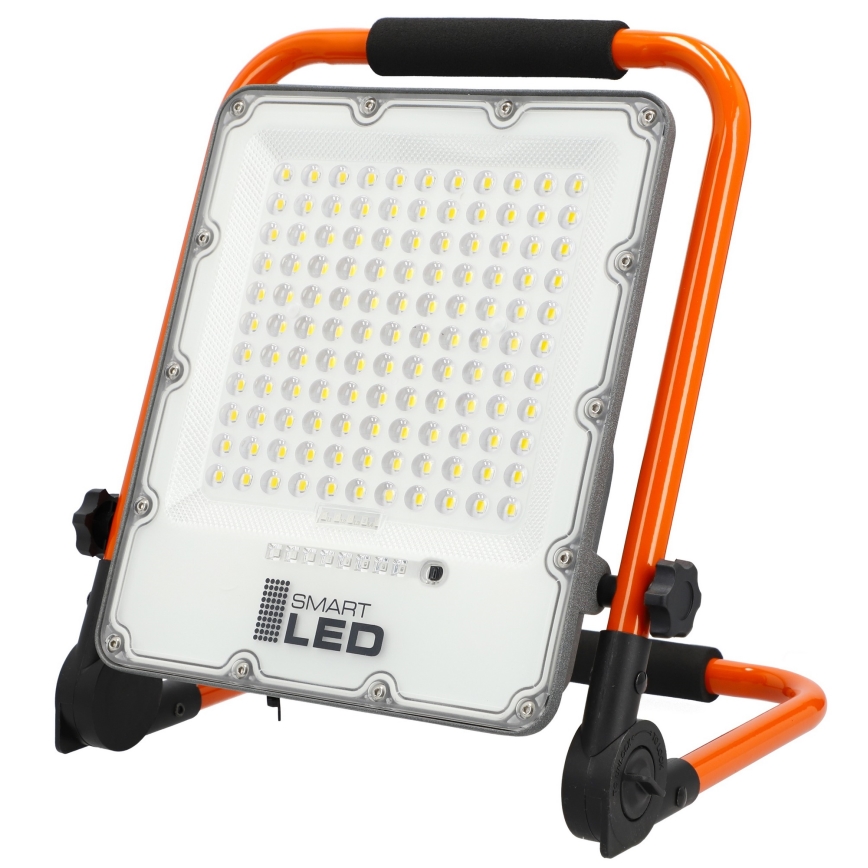Faretto LED ricaricabile con treppiede LED/100W/3,2V 5000K 5000 mAh IP65 arancione