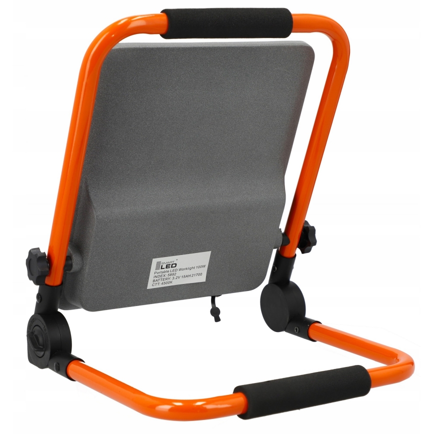 Faretto LED ricaricabile con treppiede LED/100W/3,2V 5000K 5000 mAh IP65 arancione