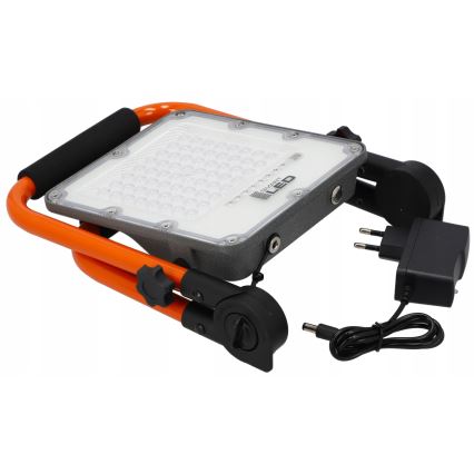 Faretto LED ricaricabile con treppiede LED/100W/3,2V 5000K 5000 mAh IP65 arancione