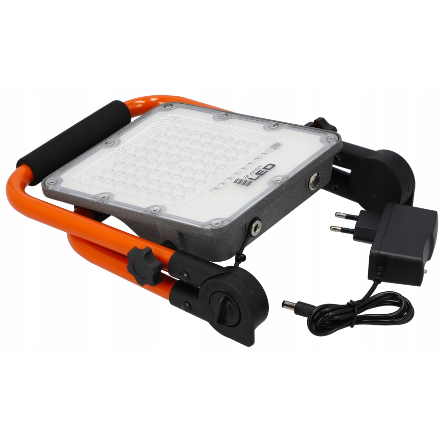 Faretto LED ricaricabile con treppiede LED/100W/3,2V 5000K 5000 mAh IP65 arancione