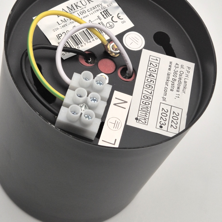 Lampada da incasso LED TACO 1xE27/15W/230V nero