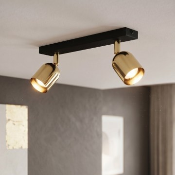 Faretto LED TOP 2xGU10/10W/230V nero/oro