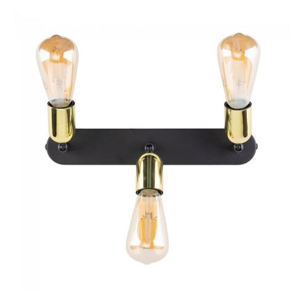 Faretto LED TOP 3xE27/15W/230V nero/oro