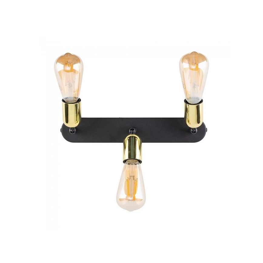 Faretto LED TOP 3xE27/15W/230V nero/oro