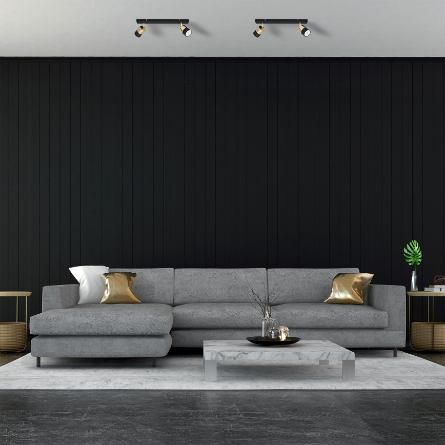 Faretto LED TUBSSON 2xGU10/4,8W/230V nero/oro