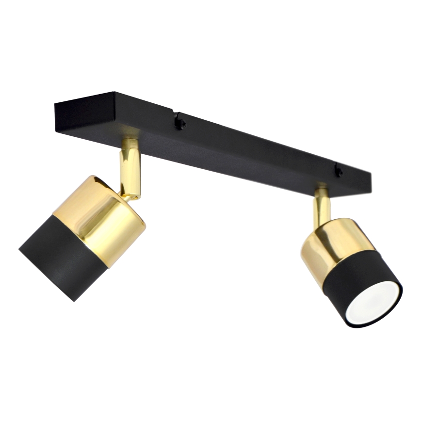 Faretto LED TUBSSON 2xGU10/4,8W/230V nero/oro