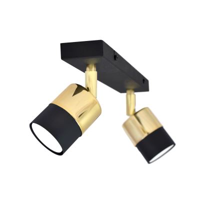Faretto LED TUBSSON 2xGU10/4,8W/230V nero/oro