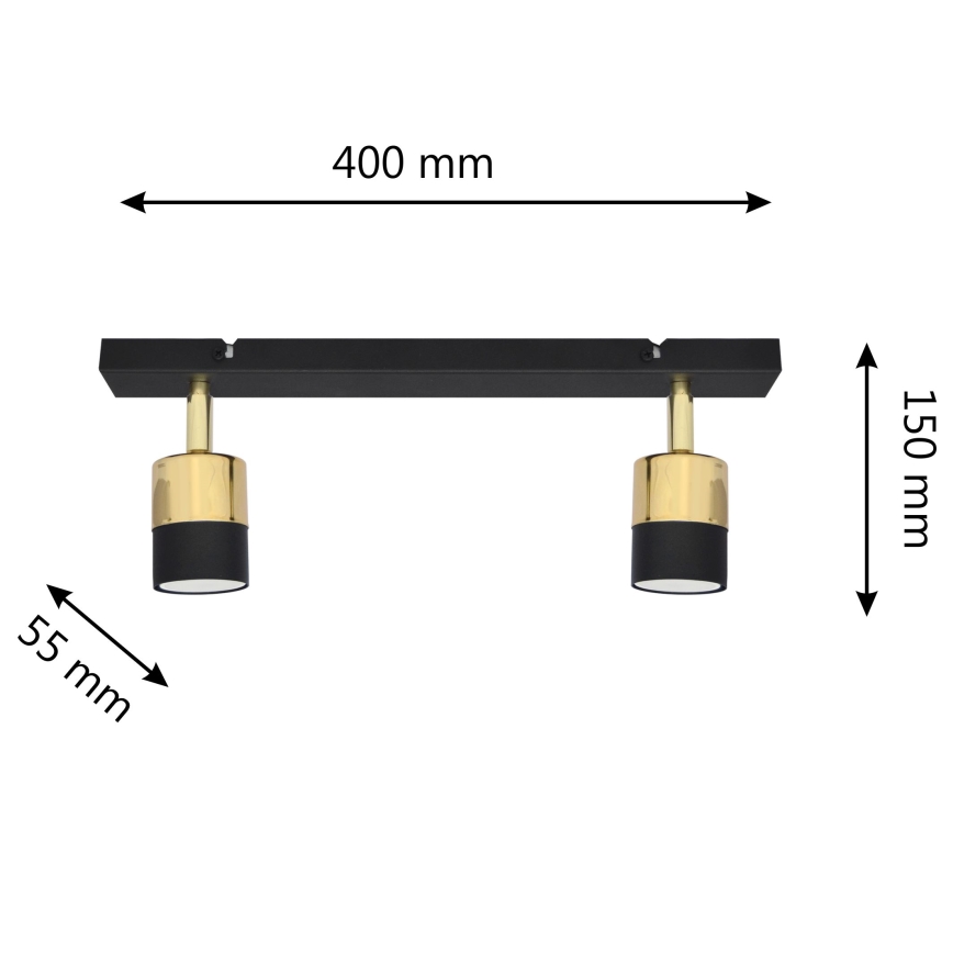 Faretto LED TUBSSON 2xGU10/4,8W/230V nero/oro