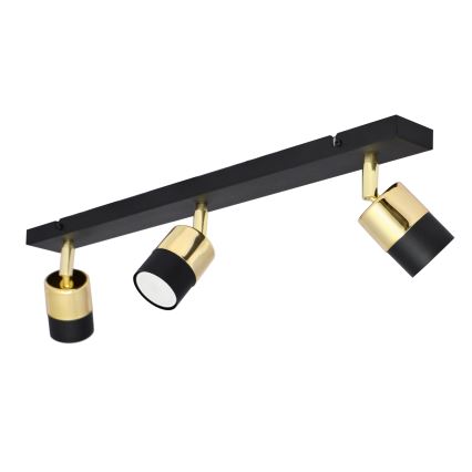 Faretto LED TUBSSON 3xGU10/4,8W/230V nero/oro