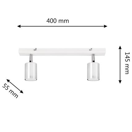 Faretto LED TUNE 2xGU10/4,8W/230V cromo opaco/bianco