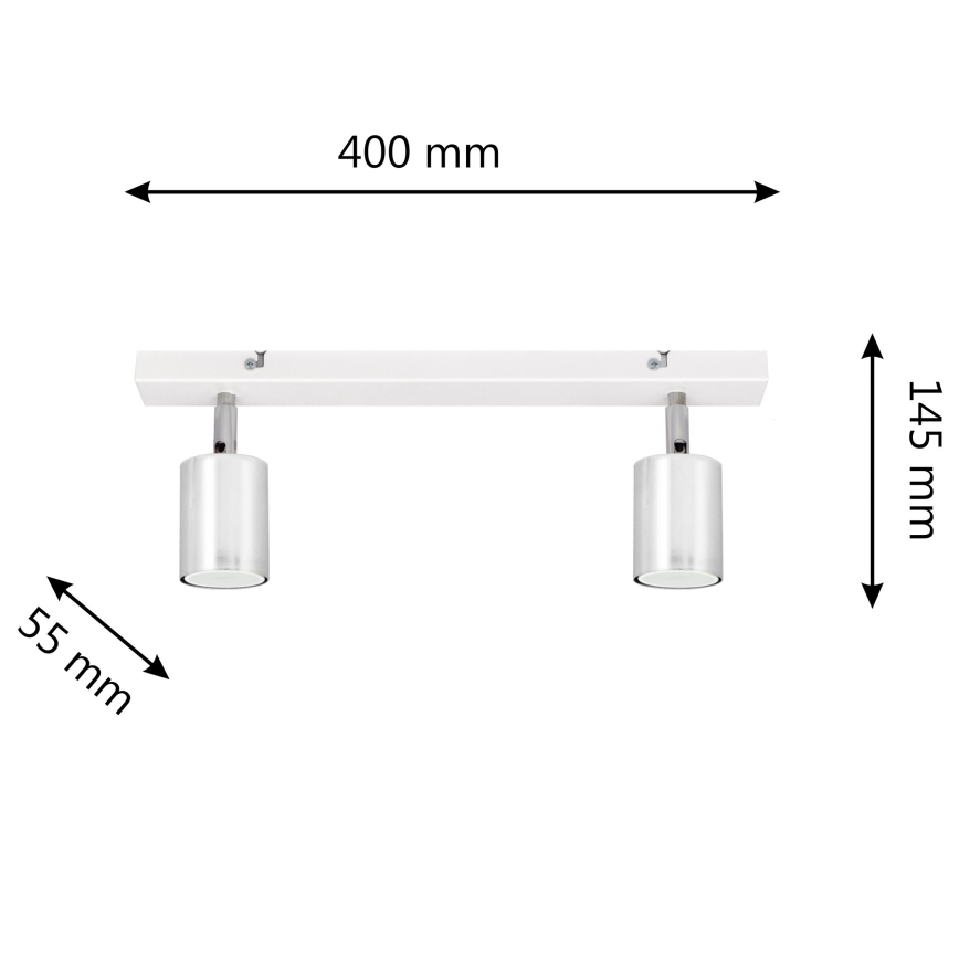 Faretto LED TUNE 2xGU10/4,8W/230V cromo opaco/bianco
