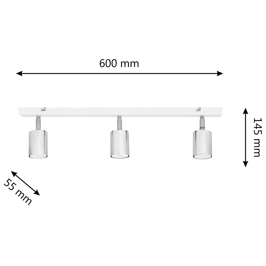 Faretto LED TUNE 3xGU10/4,8W/230V cromo opaco/bianco