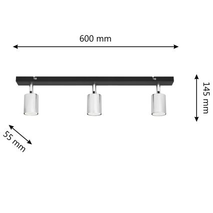 Faretto LED TUNE 3xGU10/4,8W/230V cromo opaco/nero
