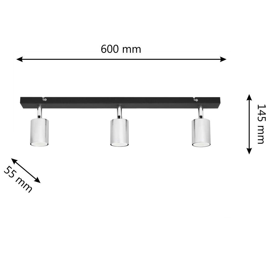 Faretto LED TUNE 3xGU10/4,8W/230V cromo opaco/nero