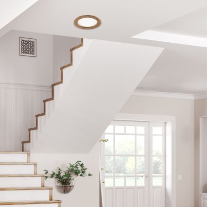 Lampada da incasso LED WOODY SPOT LED/16,5W/230V 4000K noce Ø 18,5 cm