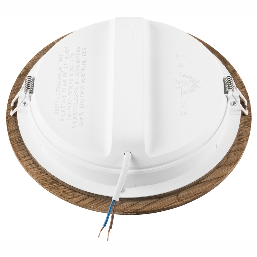 Lampada LED da incasso WOODY SPOT LED/23,5W/230V 4000K noce ? 23,5 cm