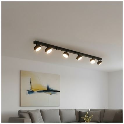 Faretto LUNVIGO 6xGX53/35W/230V nero