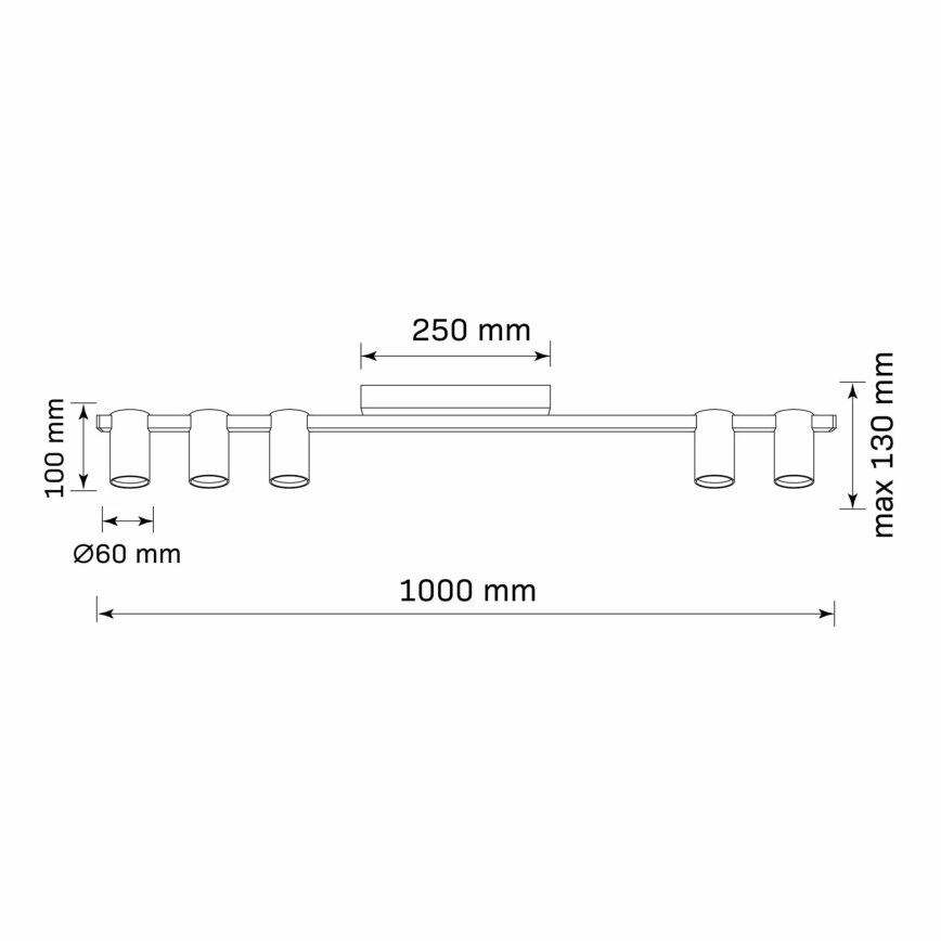 Faretto MARIBEL 5xGU10/10W/230V nero