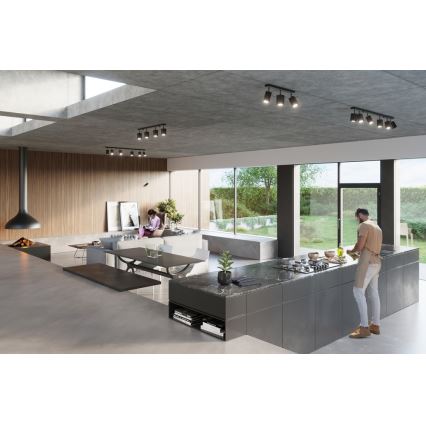 Sollux SL.0102 - Plafoniera MERIDA 4 4xGU10/40W/230V nero