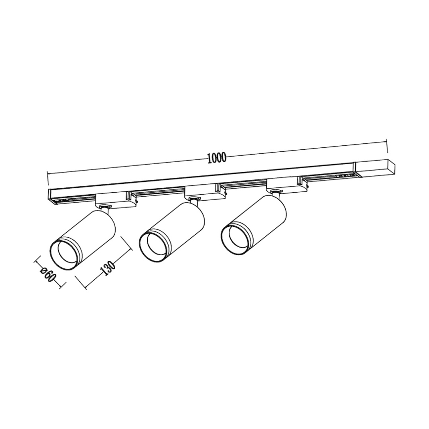 Faretto nel sistema a binario PIPE 3xGU10/10W/230V nero