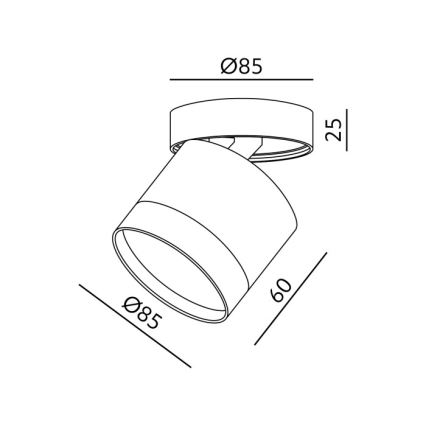Faretto OH12F 1xGX53/35W/230V 8,5 cm nero