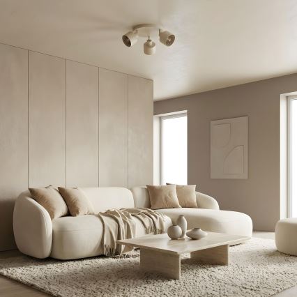 Faretto PARKLA 3xE27/15W/230V beige