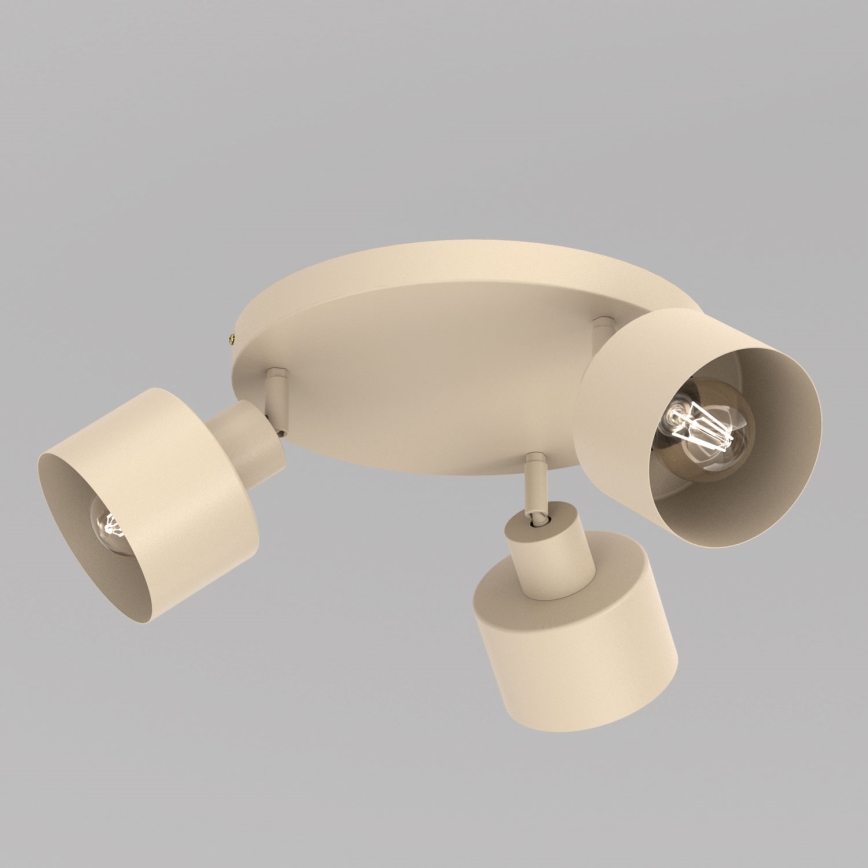 Faretto PARKLA 3xE27/15W/230V beige