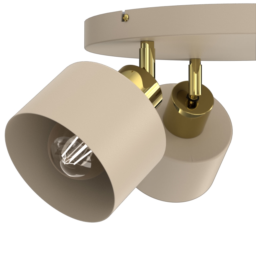 Faretto PARKLA 3xE27/15W/230V beige/oro