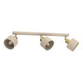 Faretto PARKLA 3xE27/15W/230V beige/oro