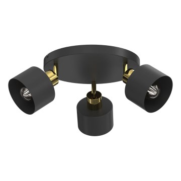 Faretto PARKLA 3xE27/15W/230V nero/oro