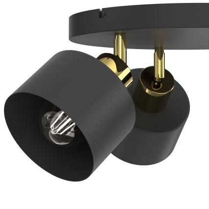 Faretto PARKLA 3xE27/15W/230V nero/oro