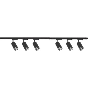 Faretto per binario PIPE 6xGU10/10W/230V, nero