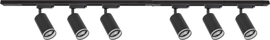 Faretto per binario PIPE 6xGU10/10W/230V, nero