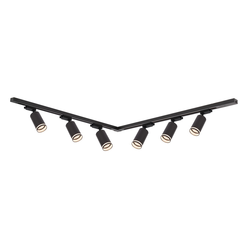 Faretto per binario PIPE 6xGU10/10W/230V, nero