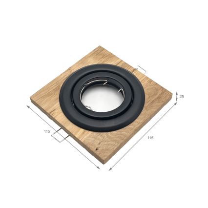 Faretto per controsoffitto TOBBY 1xGU10/20W/230V 11,5x11,5 cm rovere/nero