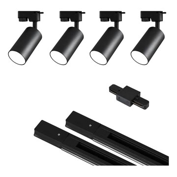 Faretto per sistema a binario 4xGU10/25W/230V 2 m nero