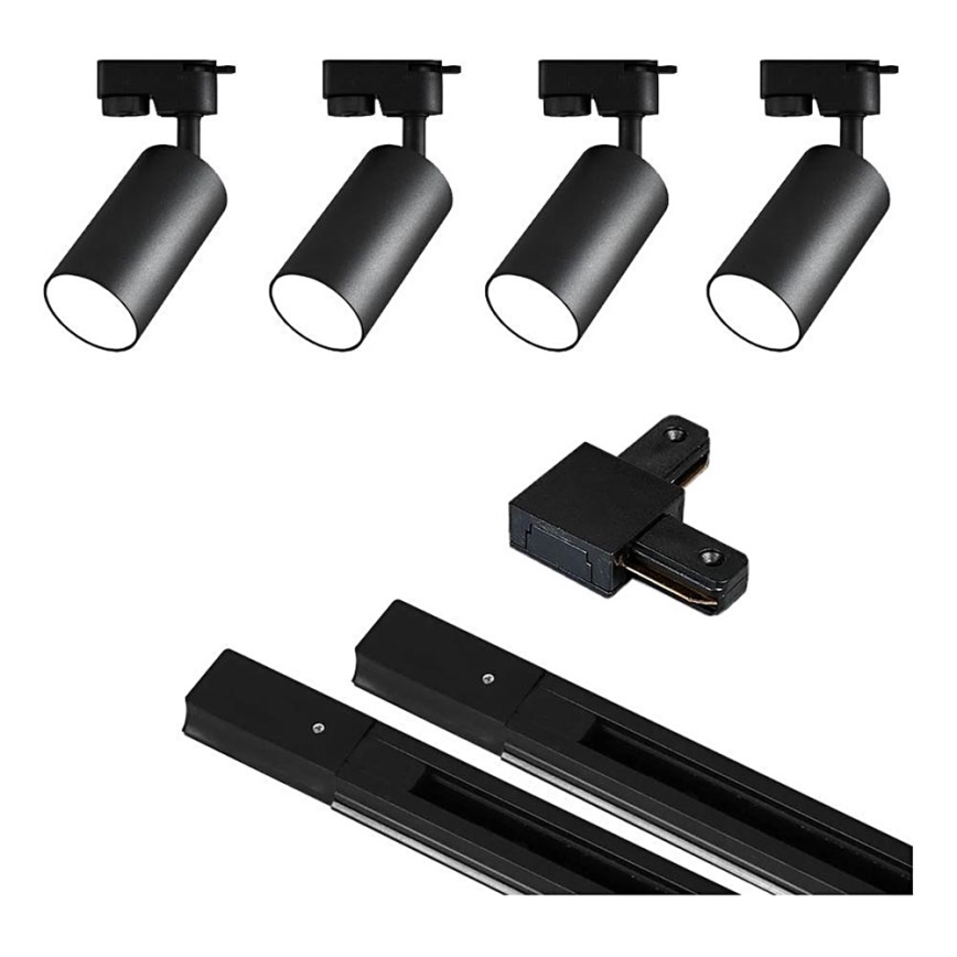 Faretto per sistema a binario 4xGU10/25W/230V 2 m nero