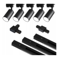 Faretto per sistema a binario 5xGU10/25W/230V 3 m nero
